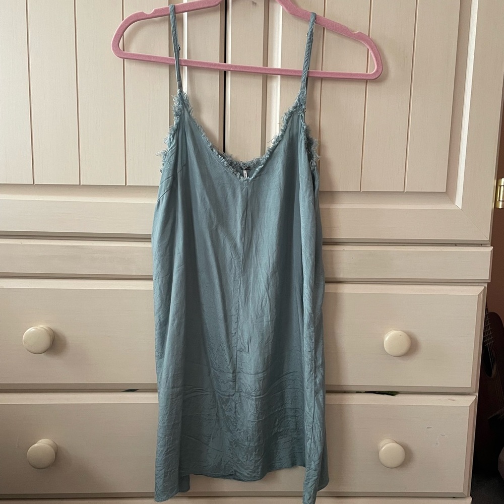 FREE PEOPLE FRAYED SLIP DRESS